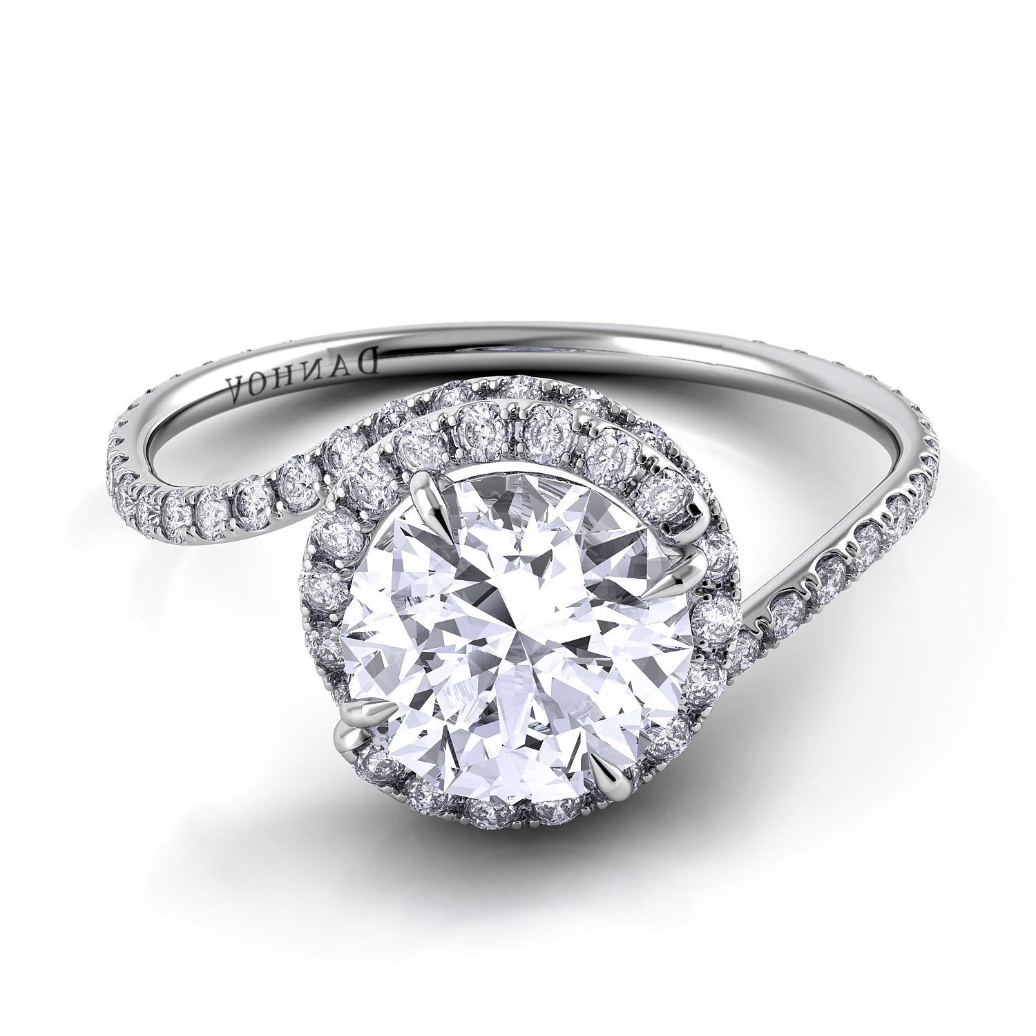 Danhov Abbraccio Award Winning Swirl Diamond Engagement Ring 'AE-100' For Sale 3