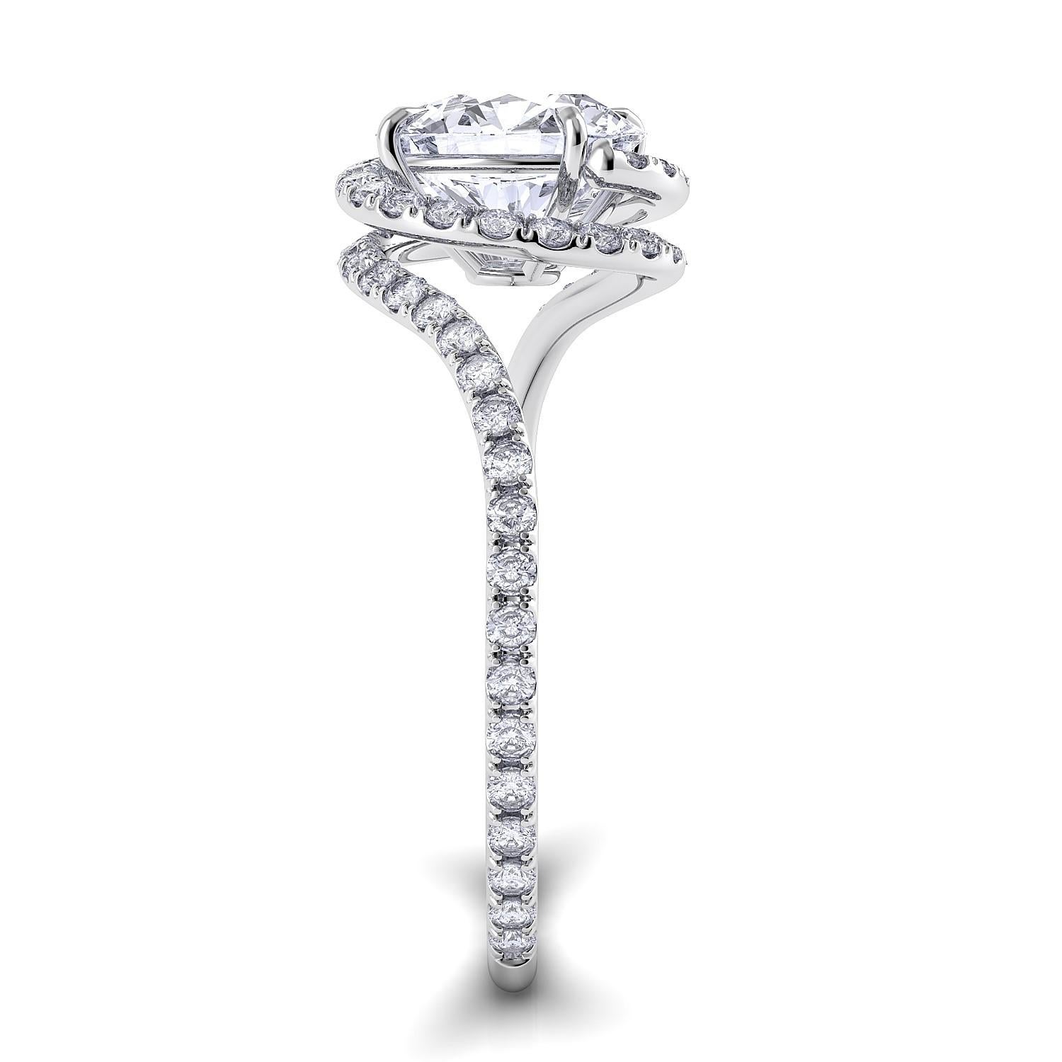 Women's Danhov Abbraccio Award Winning Swirl Diamond Engagement Ring 'AE-100' For Sale