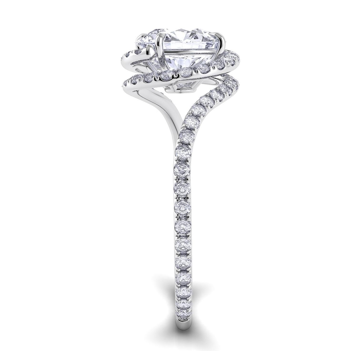 Danhov Abbraccio Award Winning Swirl Diamond Engagement Ring 'AE-100' For Sale 1