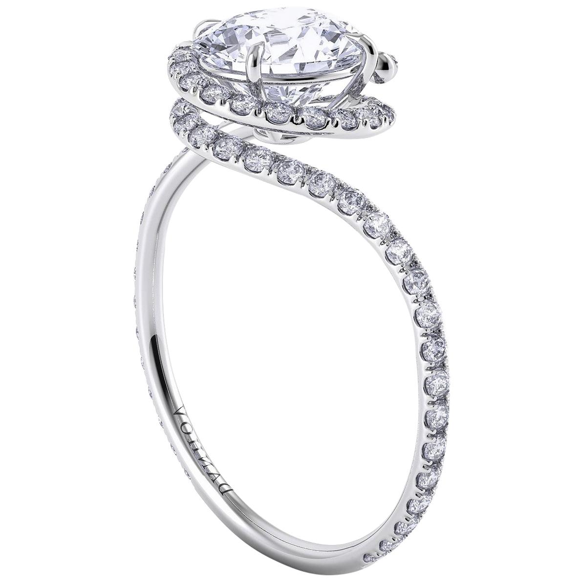 Danhov Abbraccio Award Winning Swirl Diamond Engagement Ring 'AE-100' For Sale