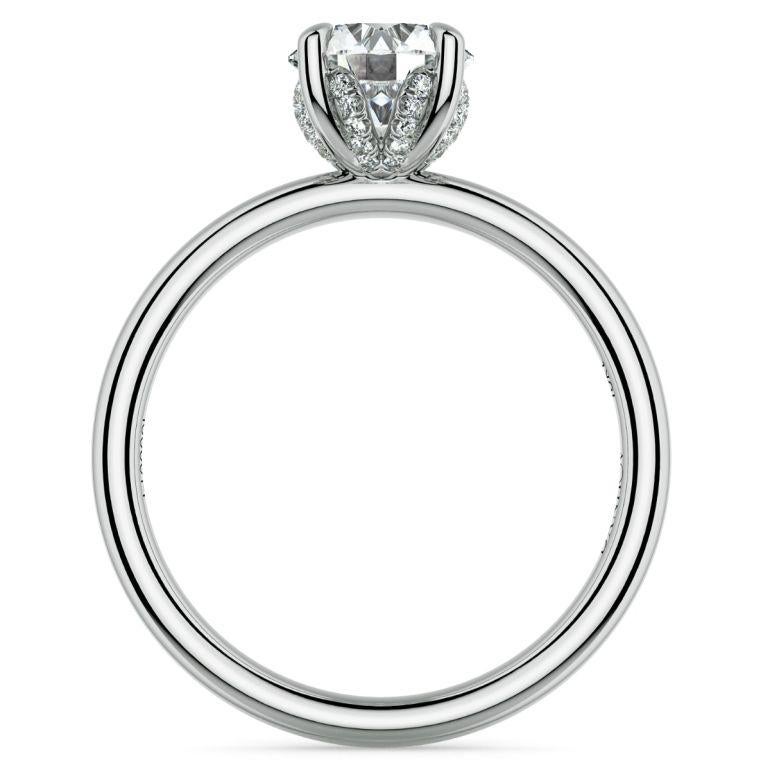 For Sale:  Danhov Classico Engagement Ring in 14k White Gold with 1 carat natural diamond  4