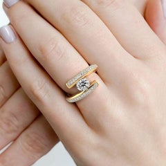 Danhov Tension Engagement Ring, Round Natural Diamond in 14k Gold