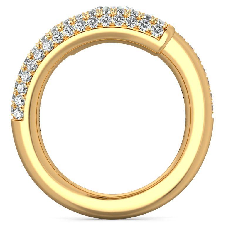 Modernist Danhov Tension Engagement Ring, Round Natural Diamond in 14k Gold For Sale
