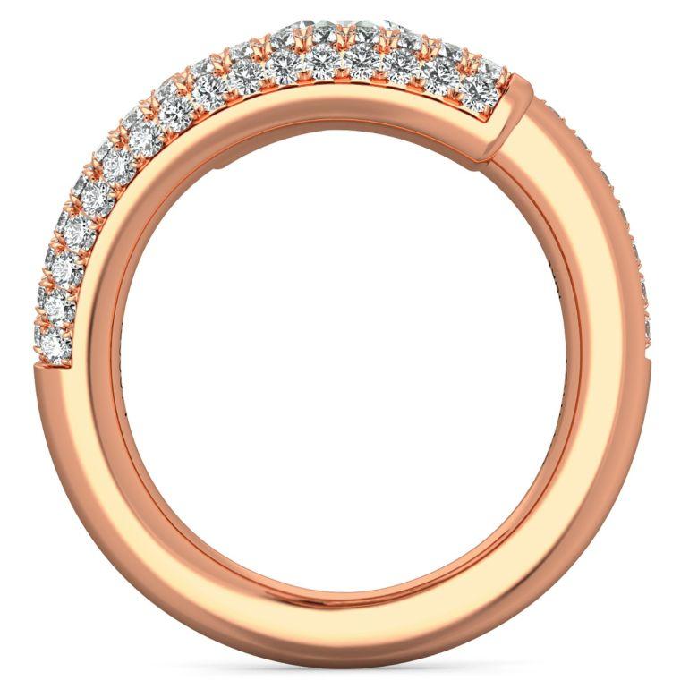 Danhov Tension Engagement Ring, Round Natural Diamond in 14k Gold For Sale 1