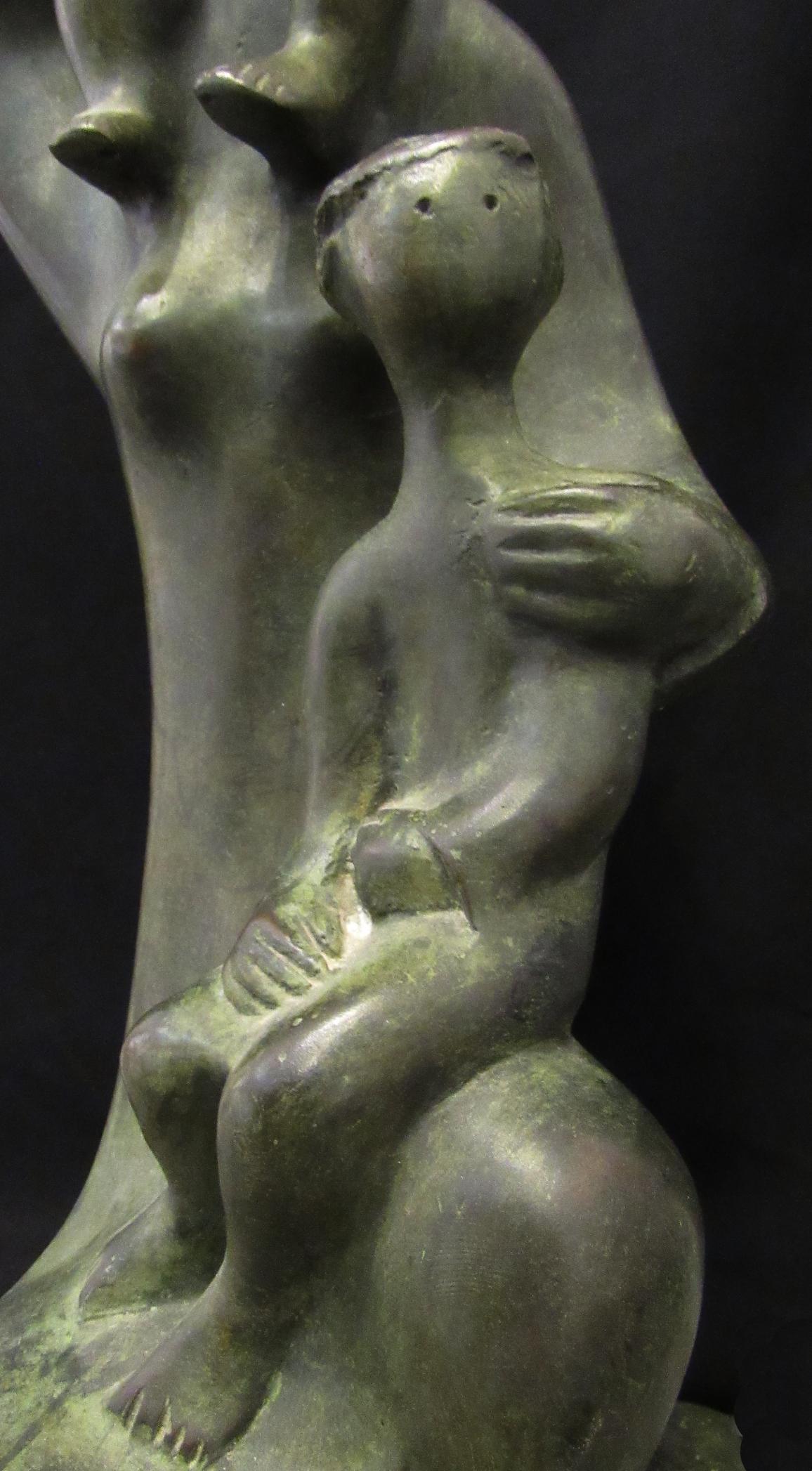 Daniel Kafri, „Familie“, 1989, Bronzeskulptur, 27x17x19 cm – Sculpture von Dani Daniel Kafri