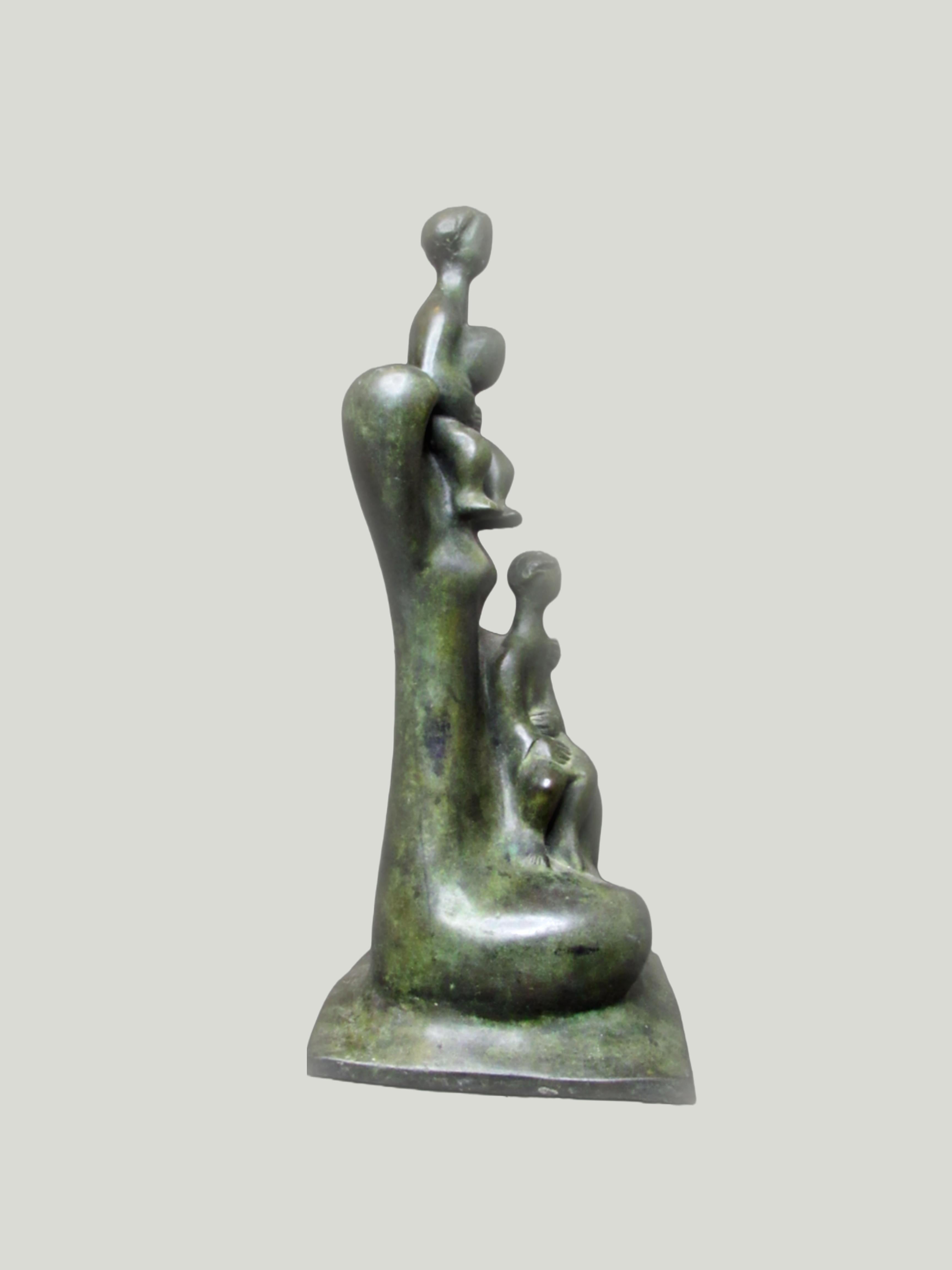 Daniel Kafri, „Familie“, 1989, Bronzeskulptur, 27x17x19 cm im Angebot 1