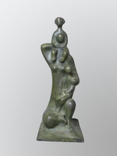 Daniel Kafri, "Family", 1989, bronze sculpture, 27x17x19 cm