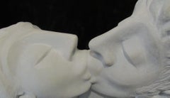 Daniel Kafri, "Kiss", 1989, white carrara marble sculpture, 65x50x32 cm