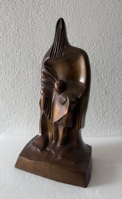 Large Dani Kafri Israeli Modernist Judaica Birkat Kohanim Bronze Sculpture