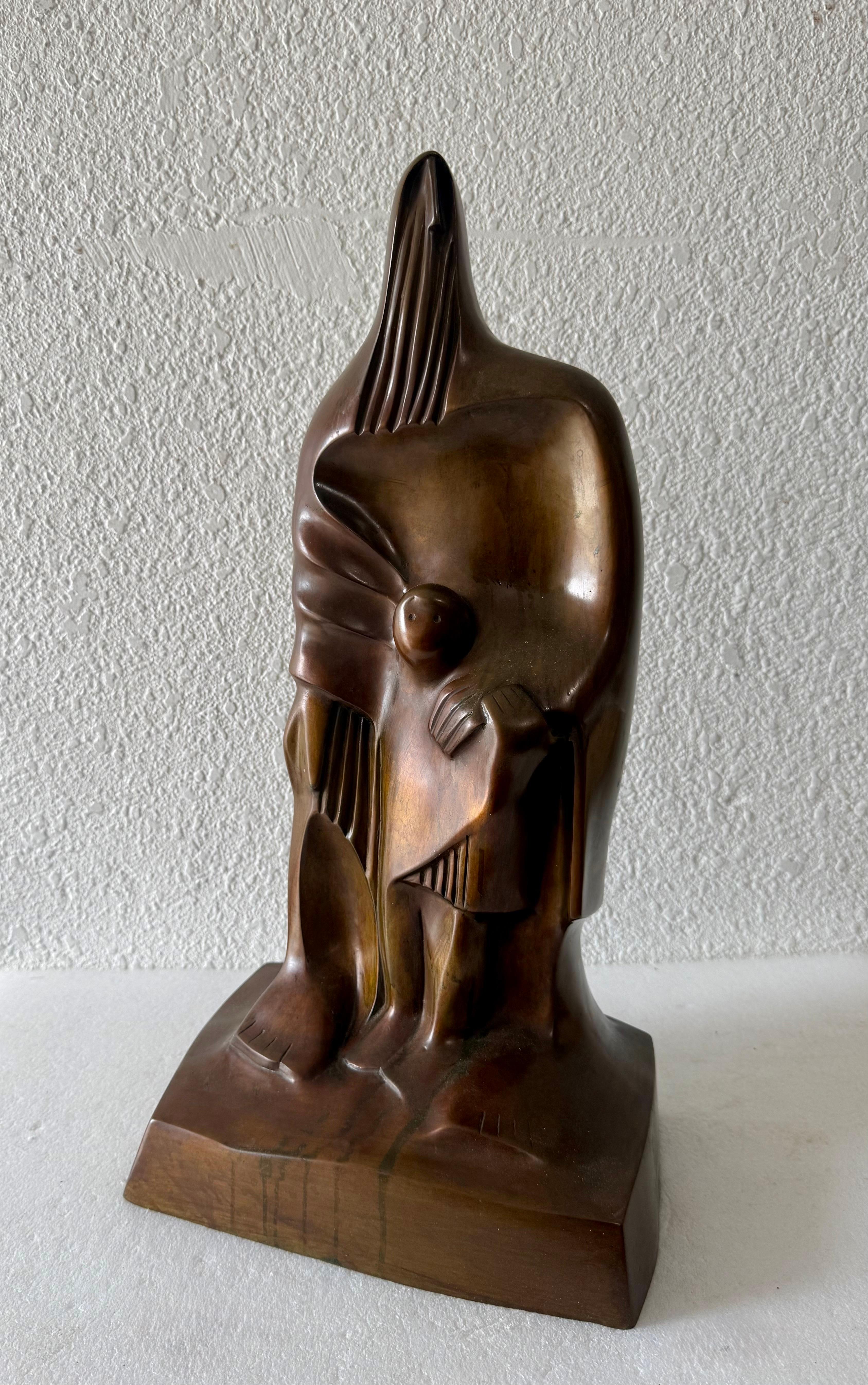Große Dani Kafri Israelische Modernistische Judaica Birkat Kohanim Bronze-Skulptur