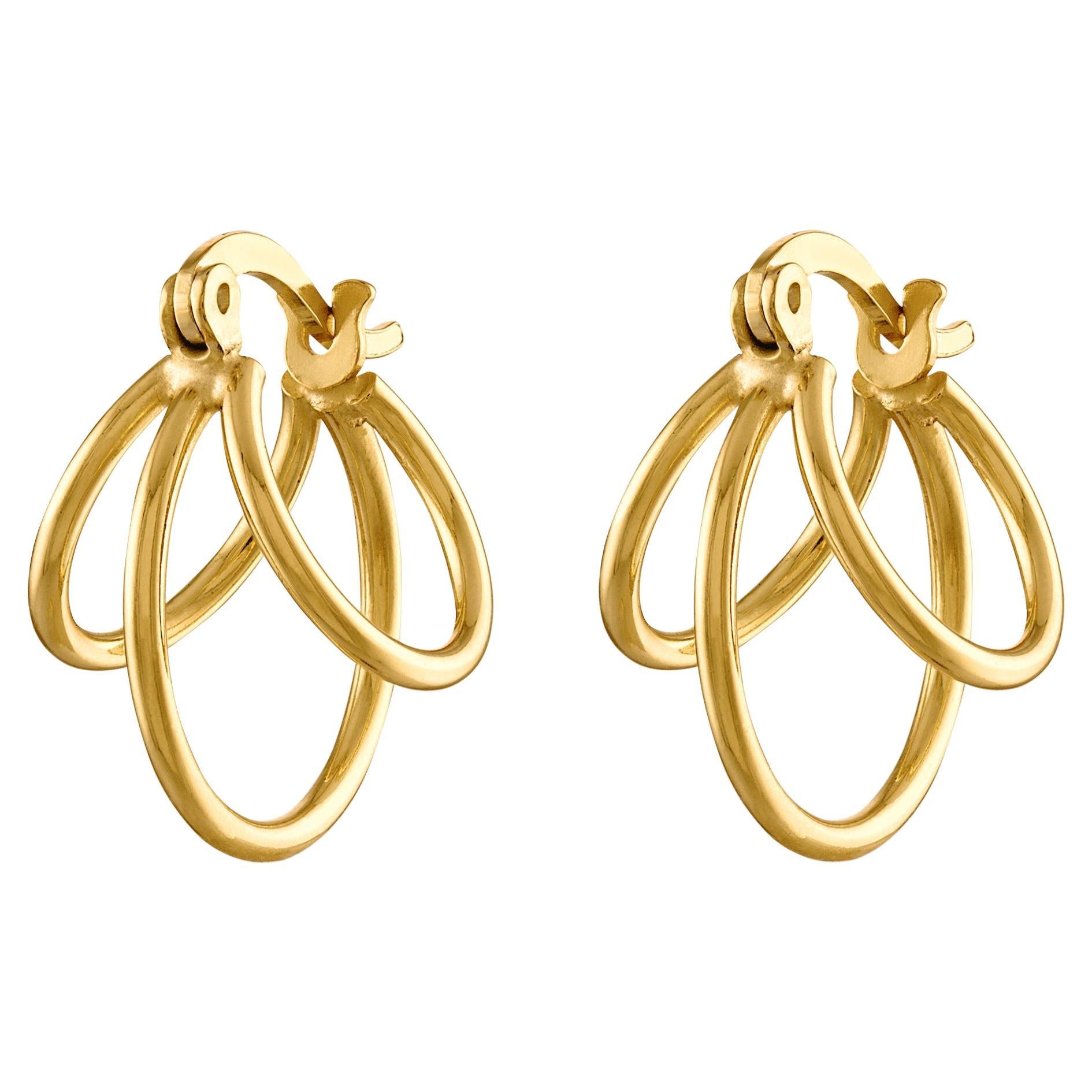Rita Earrings with Yellow Gold Vermeil For Sale at 1stDibs