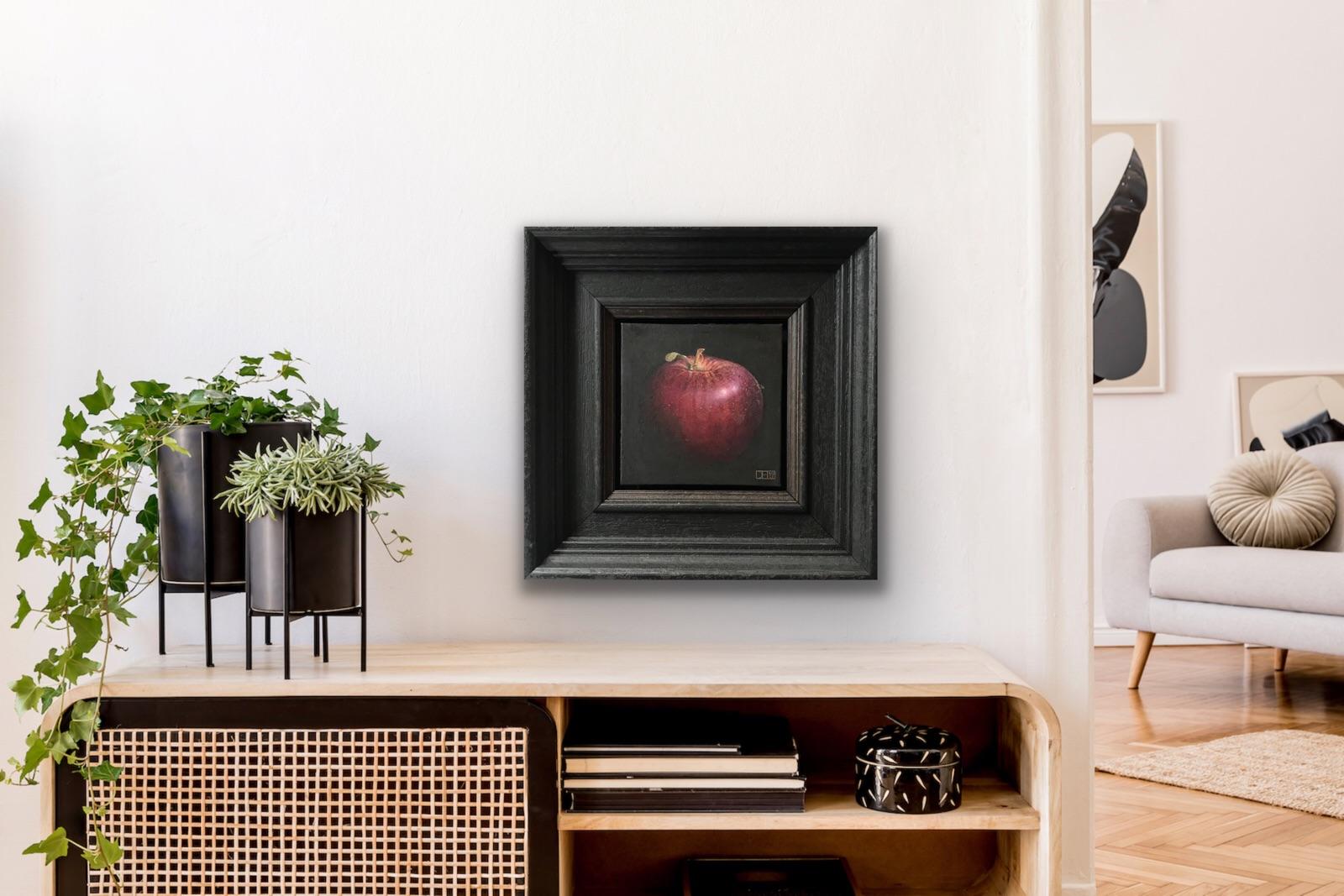 Deep Red Apple, Dani Humberstone, Original oil painting, Still life art, Realist For Sale 2