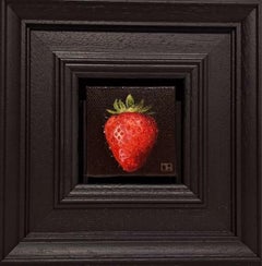 Pocket Bright Red Strawberry fruit art old master style