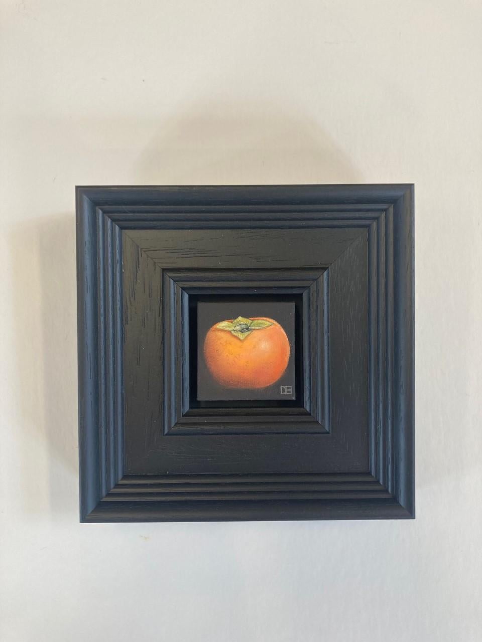 Pocket Persimmon Fruit by Dani Humberstone, Still life, Small Scale Oil Painting For Sale 2