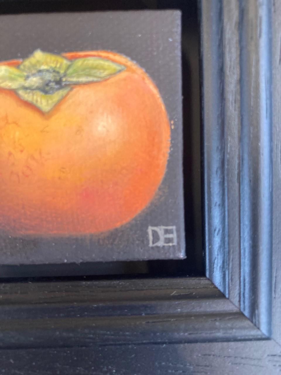 Pocket Persimmon Fruit by Dani Humberstone, Still life, Small Scale Oil Painting For Sale 6