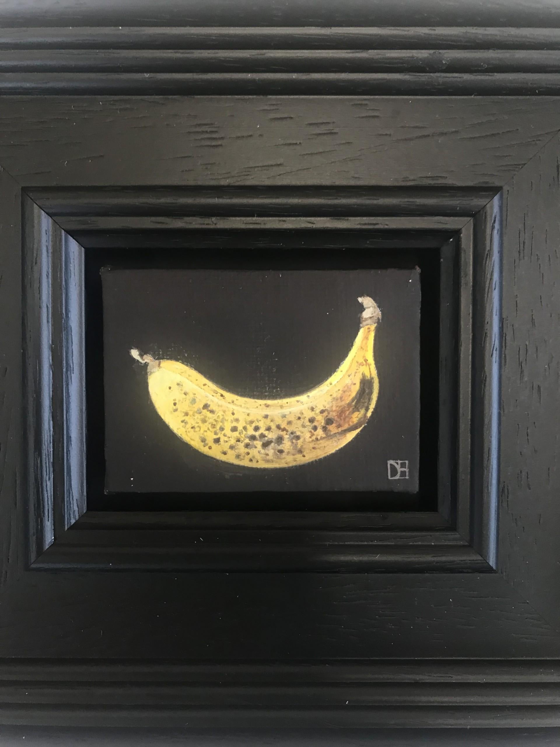 Pocket Ripe Banana - Black Still-Life Painting by Dani Humberstone 