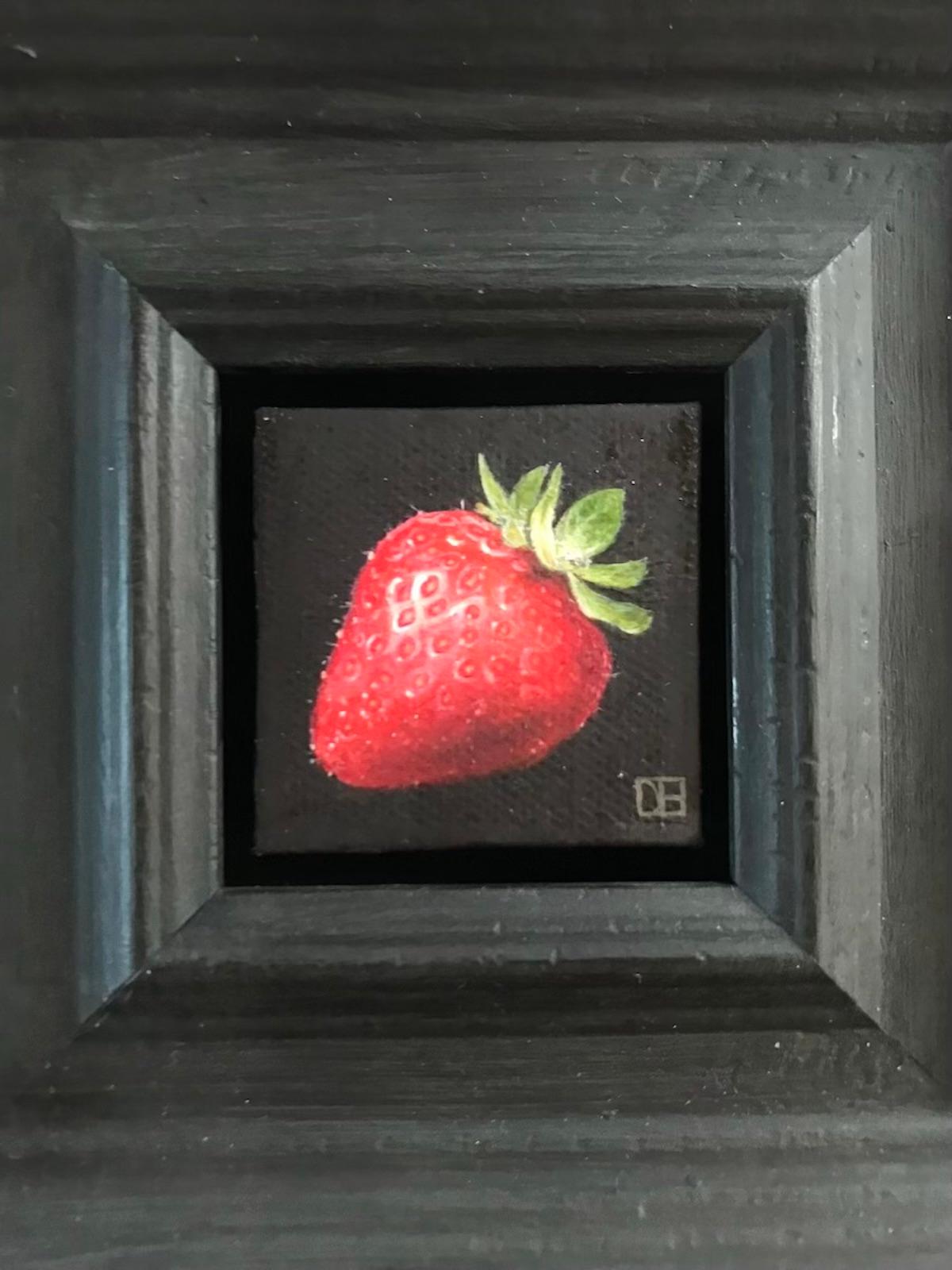Peinture de nature morte contemporaine « Pocket Strawberry » de Dani Humberstone en vente 2
