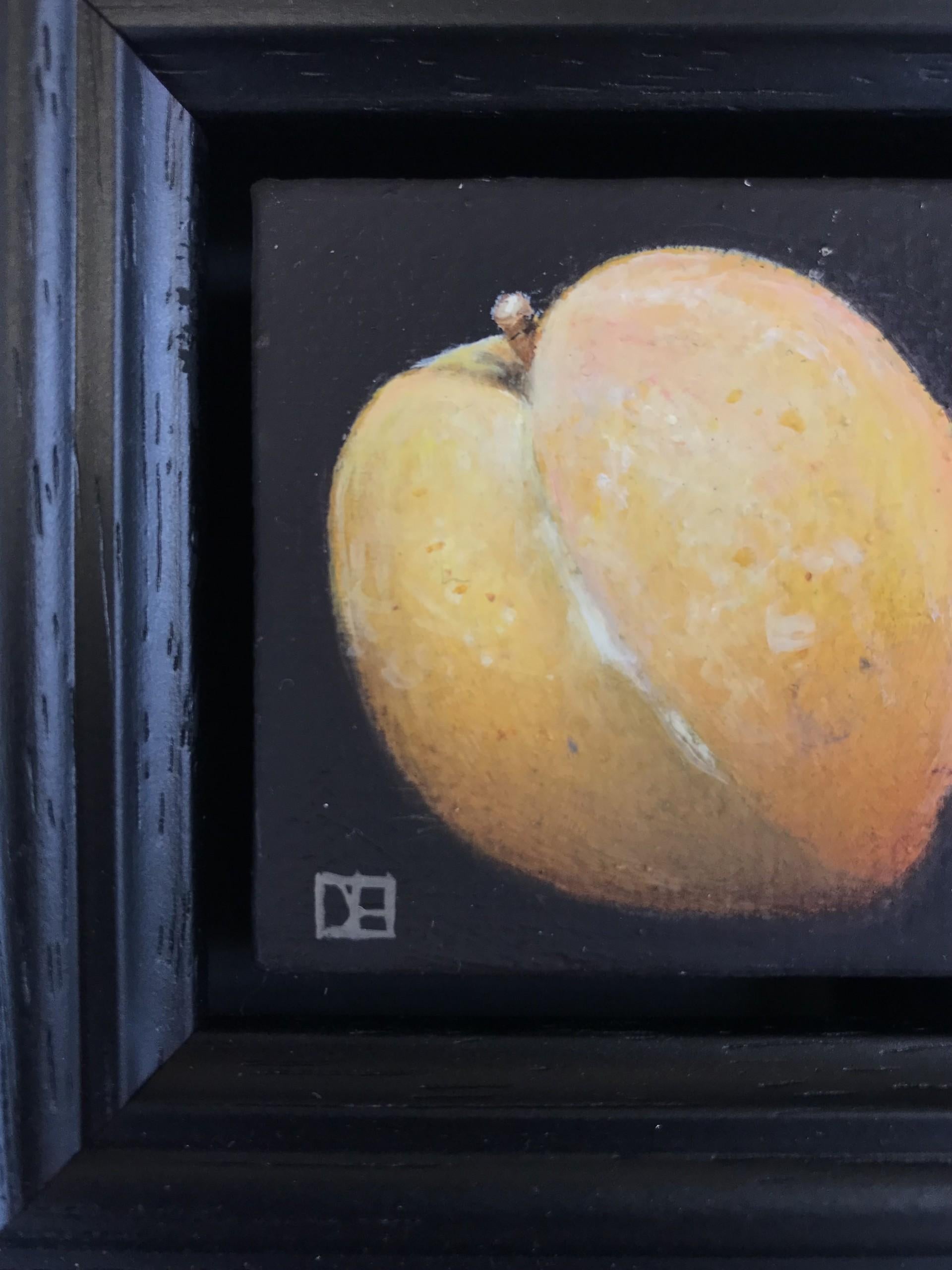 Pocket Yellow Quince by Dani Humberstone [2022]
original and hand signed by the artist 

Oil paint on canvas

Image size: H:5 cm x W:5 cm

Complete Size of Unframed Work: H:5 cm x W:5 cm x D:3cm

Frame Size: H:16 cm x W:16 cm x D:3.5cm

Sold