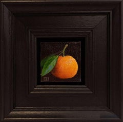 Pocket Bright Clementine, Baroque Still Life Painting, Small Art, Fruit Art