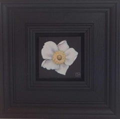 „Anemone White Pocket Painting 234“, Originalgemälde, Stillleben, zeitgenössisch
