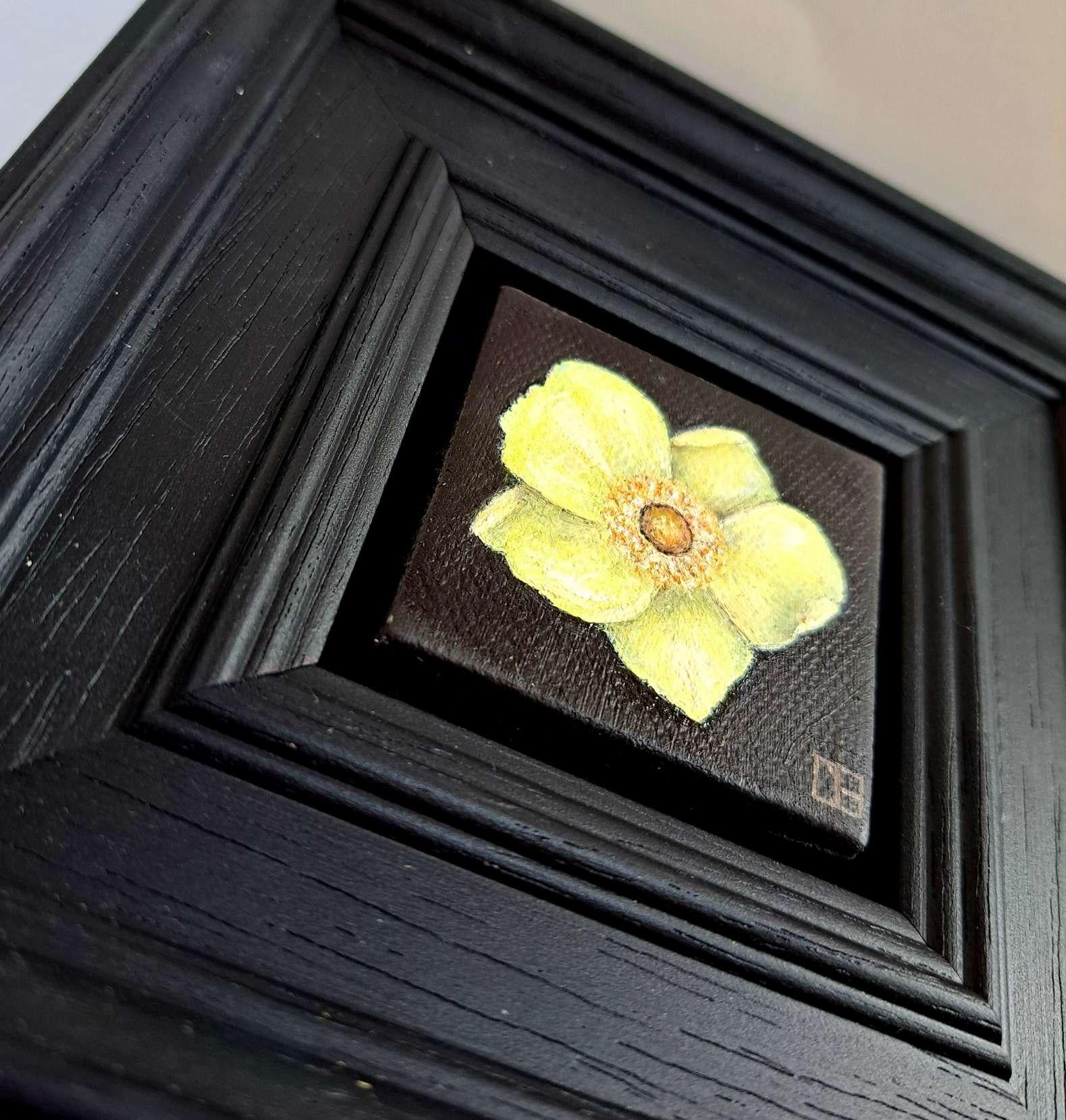 Anemone Giallo Pocket Painting c, quadro originale, pittura ad olio, floreale, Nature 4