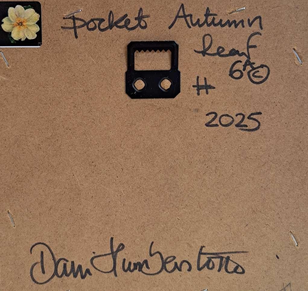 Herbstblatt & Erbse in der Schote Taschengemälde, Diptychon, Originalgemälde im Angebot 3