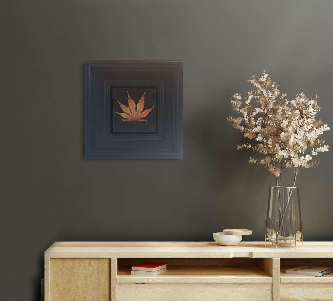 Quadro tascabile con foglie d'autunno 5c, quadro originale, natura morta - Painting di Dani Humberstone