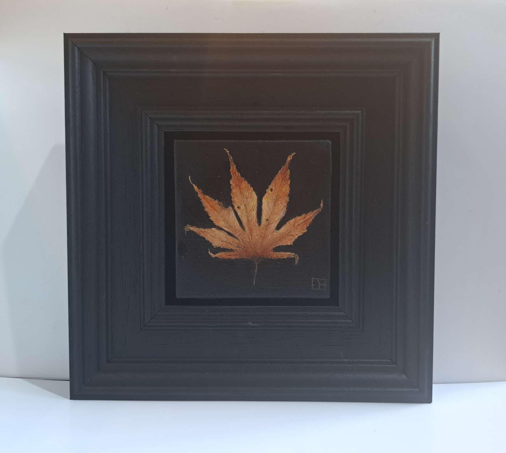 Quadro tascabile con foglie d'autunno 5c, quadro originale, natura morta in vendita 2