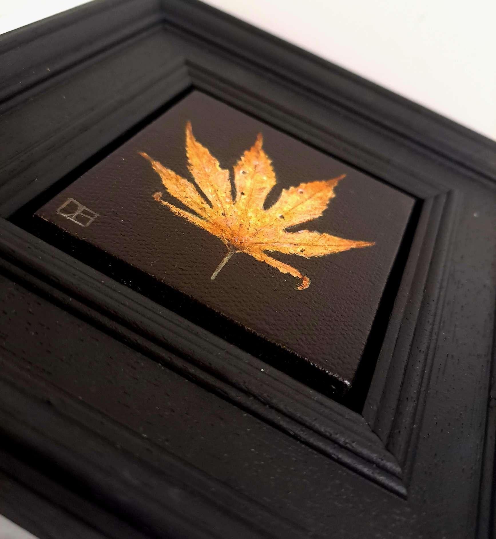Autumn Leaf Pocket Painting 7Ac, original painting, still-life For Sale 2