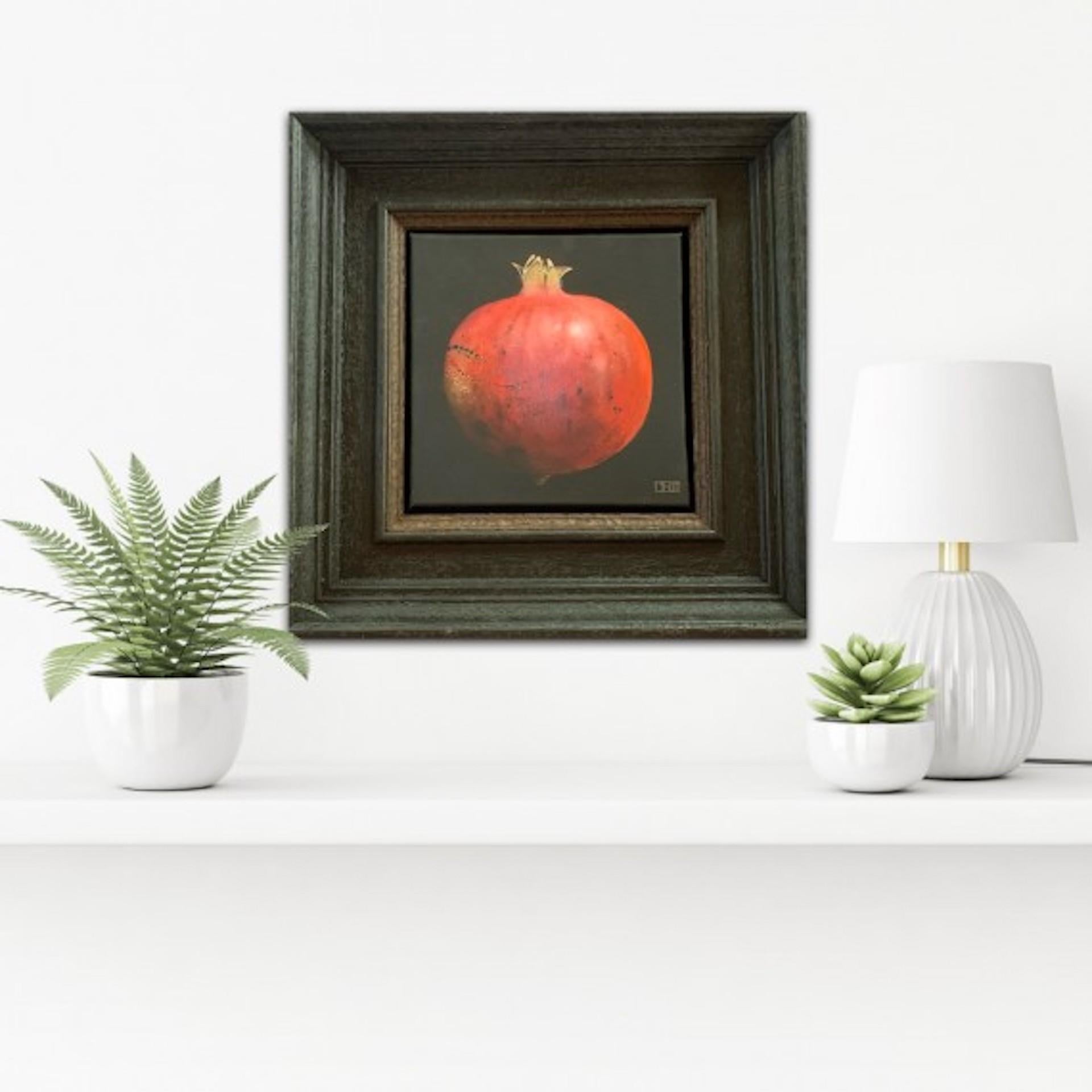Baroke Red Pomegranate, Dani Humberstone, Original Fruit Painting, Realist Art 4
