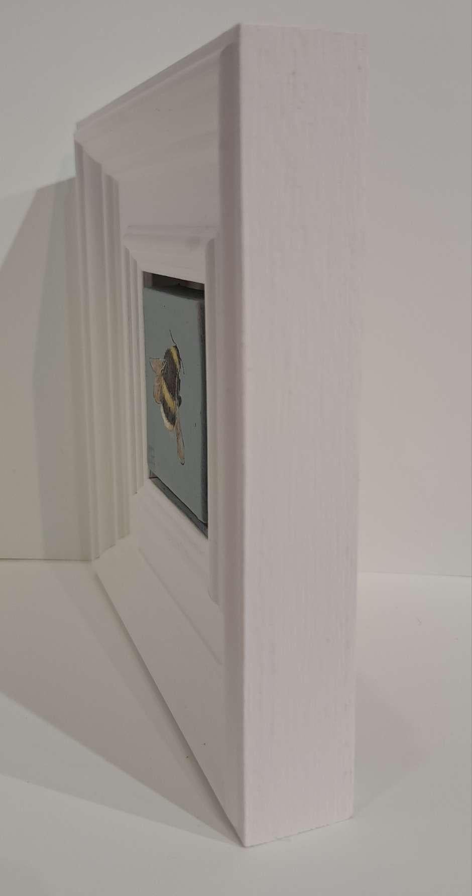 Bee Bumble (White Collection) Pocket Painting, original painting For Sale 1