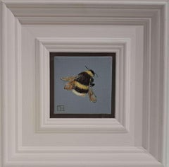 Bee Bumble (White Collection) Pocket Painting, original painting