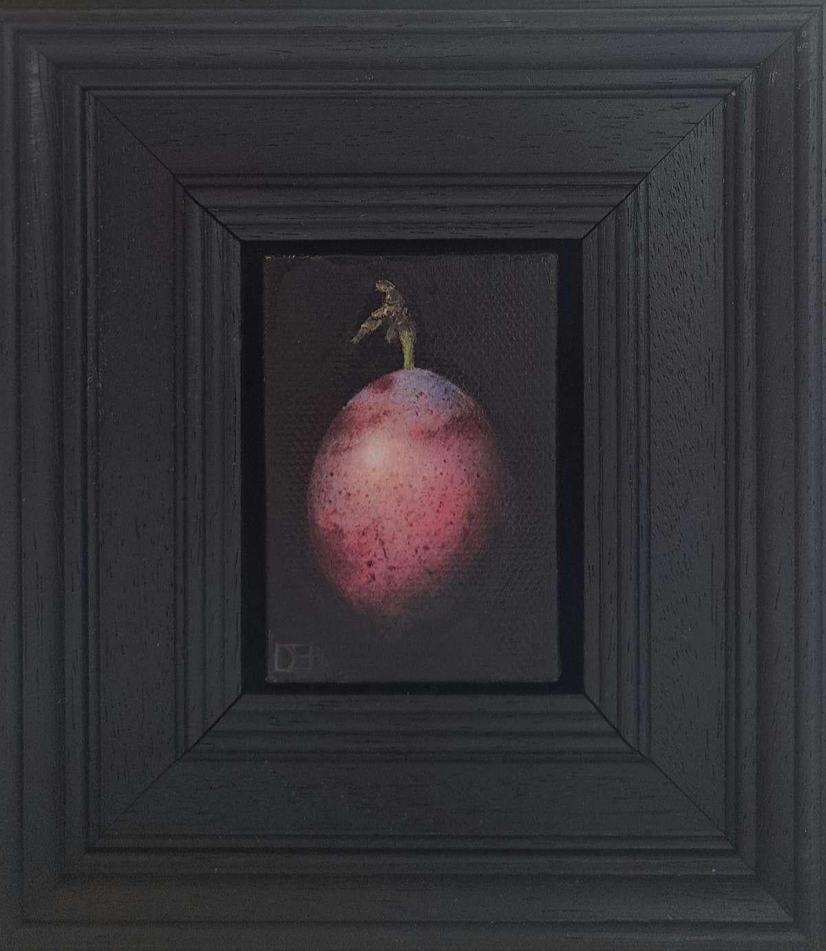 Dani Humberstone Still-Life Painting - Bee Damson Pink Bloom Pocket Painting 220, original painting, still life