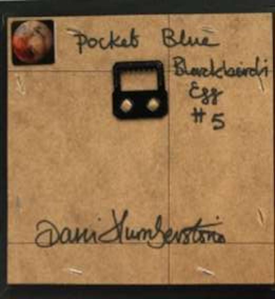Schwarzvogel-Eierblaues Taschengemälde 5 im Angebot 1