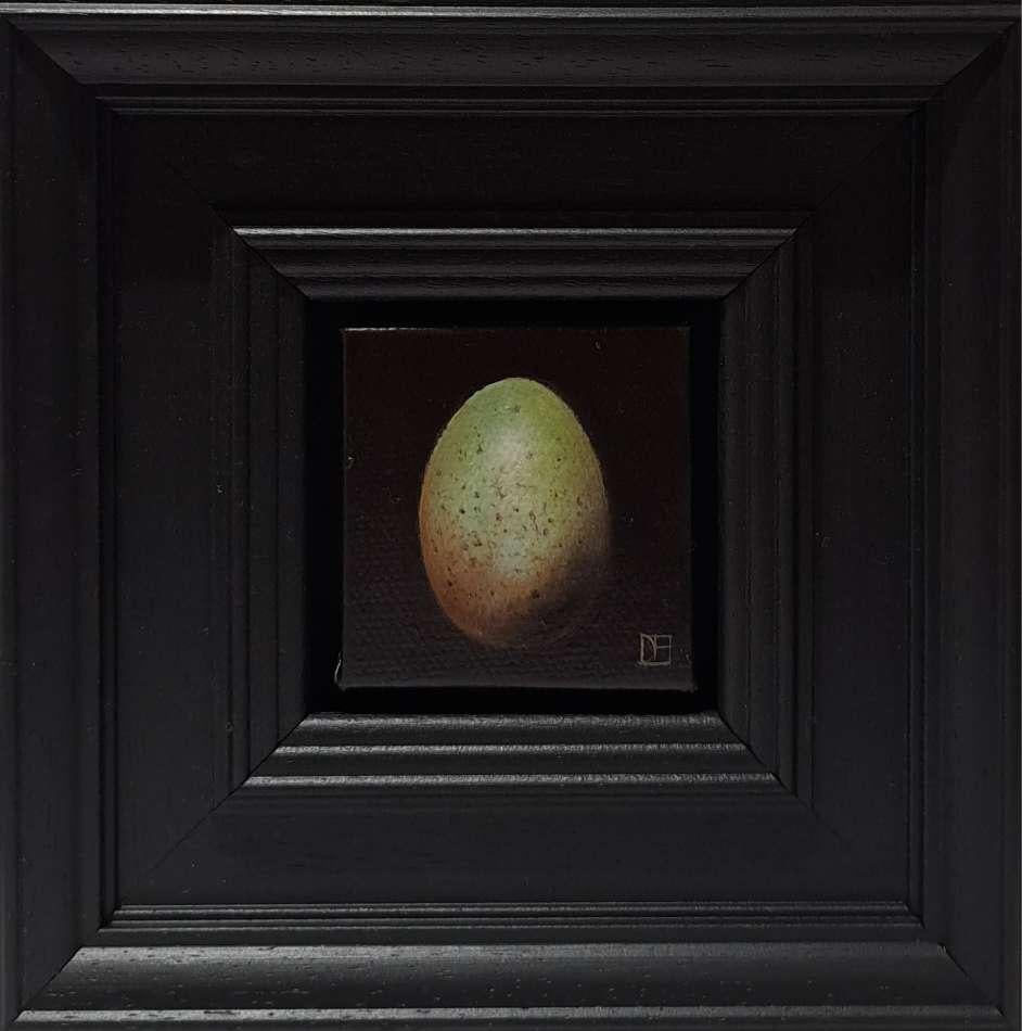 Still-Life Painting de Dani Humberstone - Huevo de Mirlo Pintura de Bolsillo Verdosa