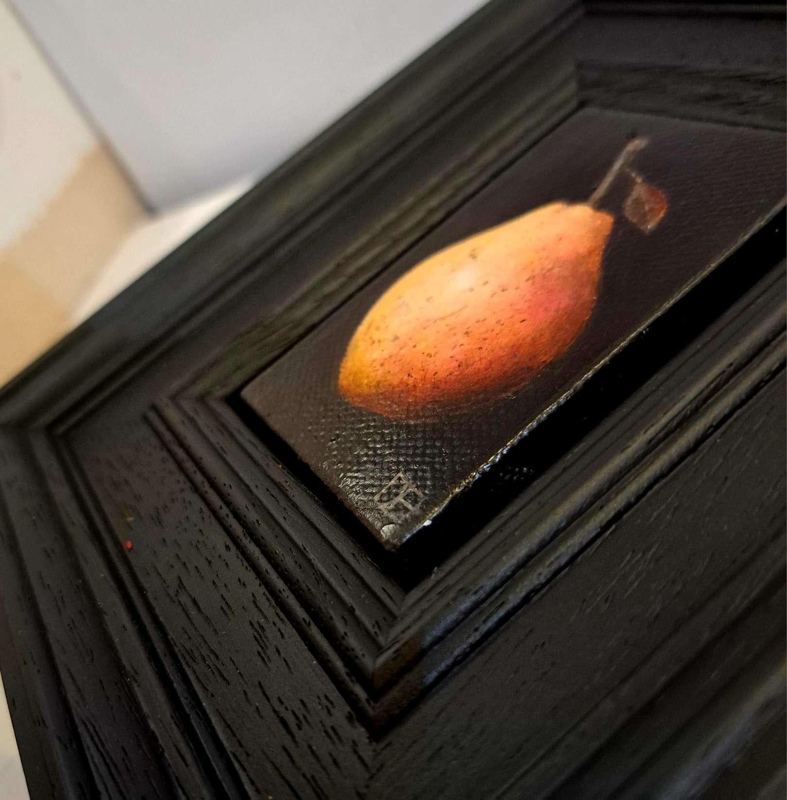 Blush Pear #5 c Pocket Series, original painting, still-life - Painting by Dani Humberstone