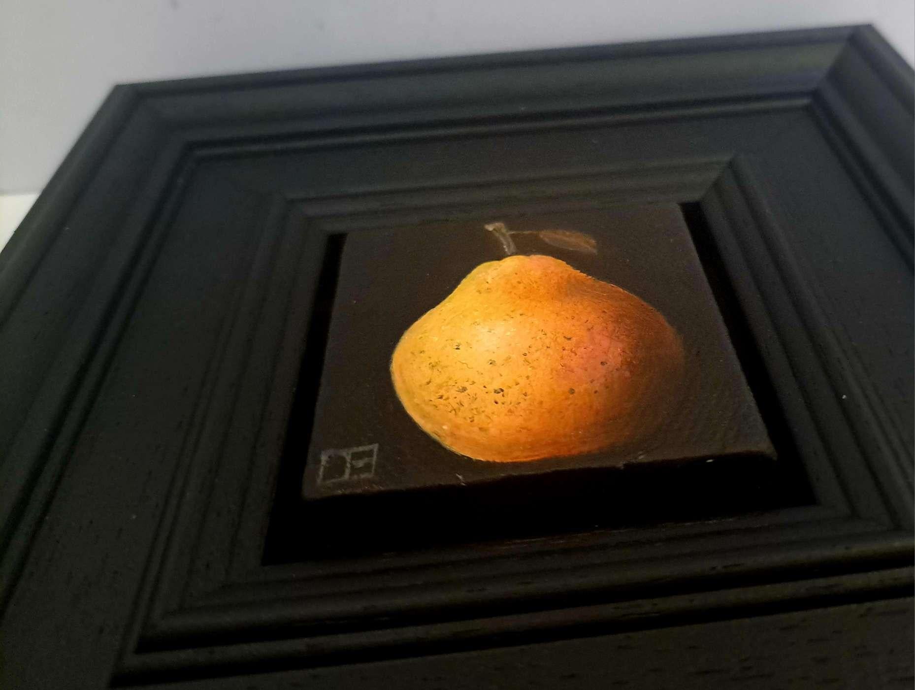 Blush Pear Yellow Pocket Painting, peinture originale, nature morte, Contemporary en vente 3