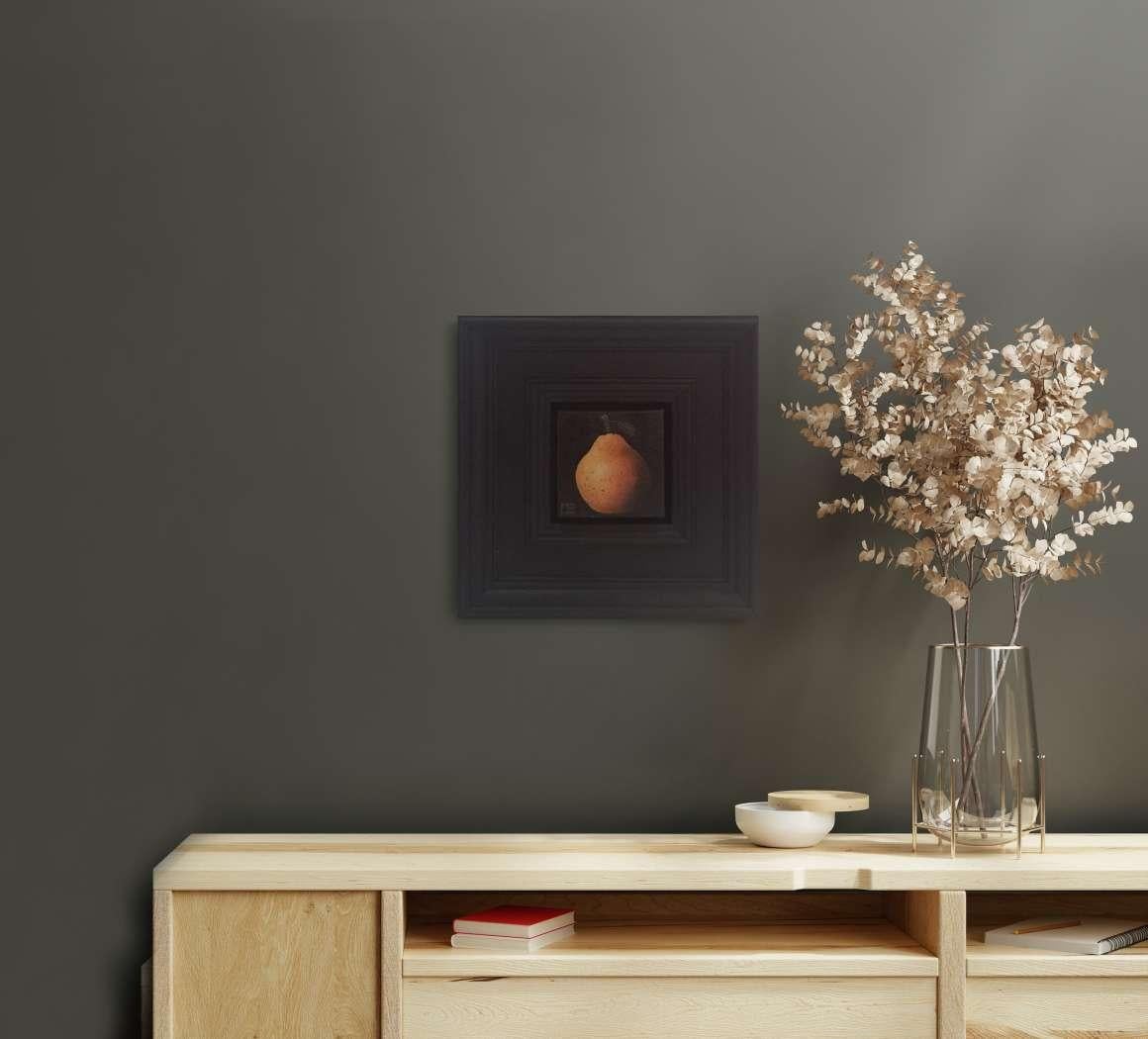 Blush Pear Yellow Pocket Painting, peinture originale, nature morte, Contemporary en vente 5