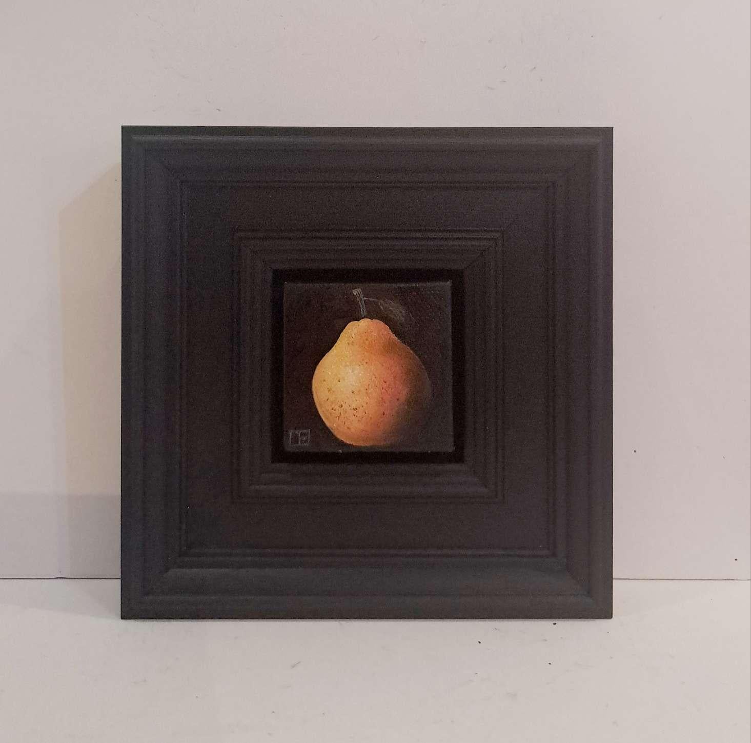 Blush Pear Yellow Pocket Painting, peinture originale, nature morte, Contemporary en vente 7