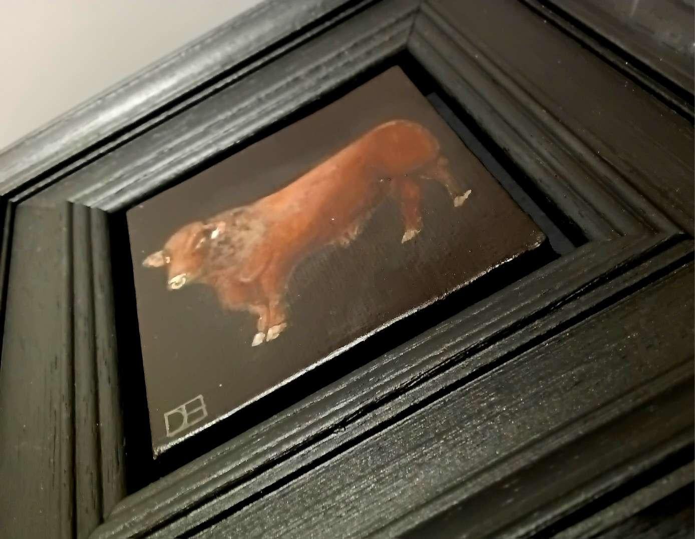 Bull Pocket Painting, original painting, contemporary For Sale 2