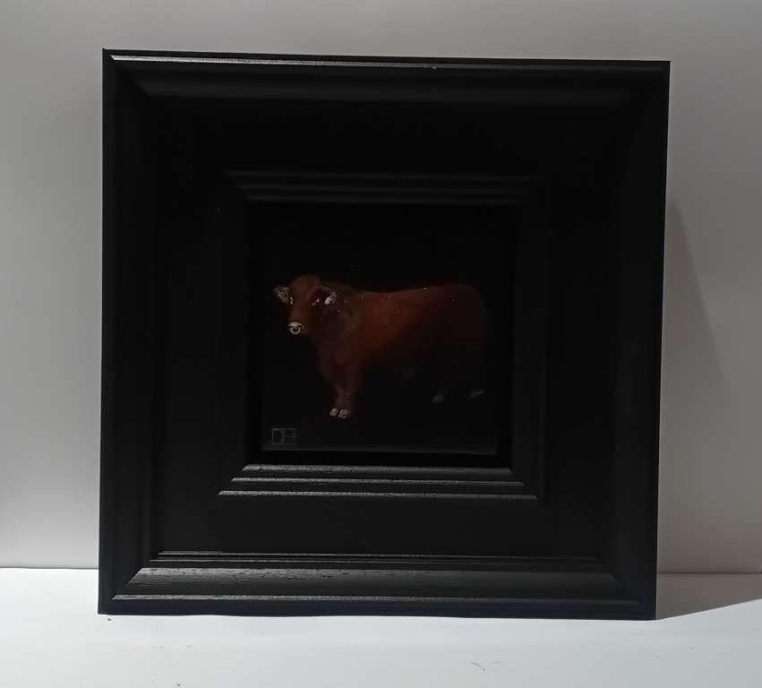 Bull Pocket Painting, original painting, contemporary For Sale 4