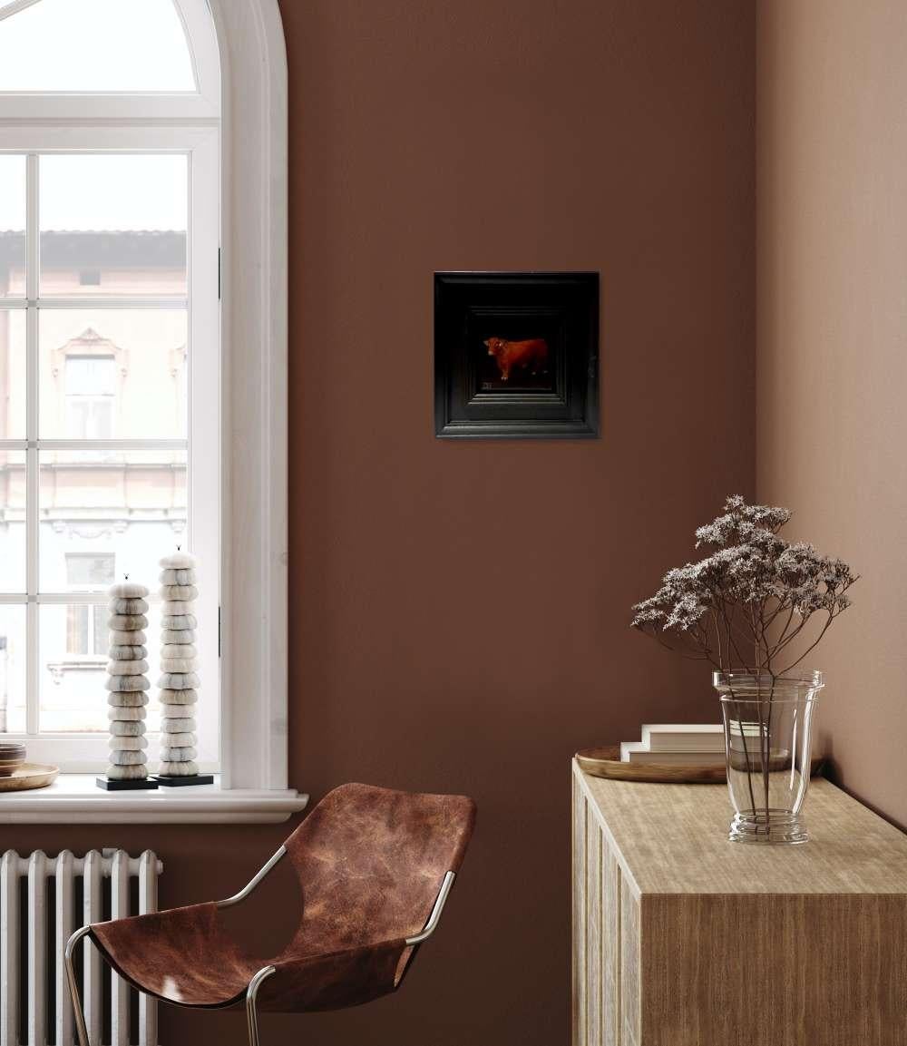 Bull Pocket Painting, original painting, contemporary For Sale 6