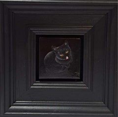 Gatto nero Molto e bella pittura tascabile