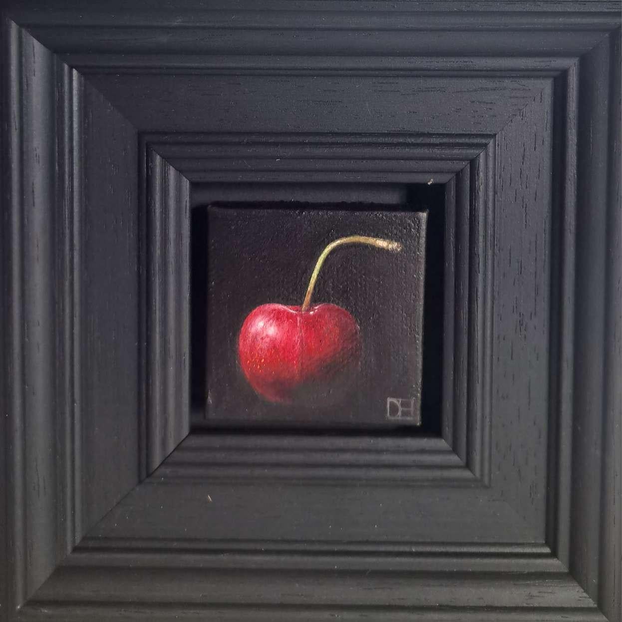 Cherry Red Juicy Pocket Painting, original painting, still life
