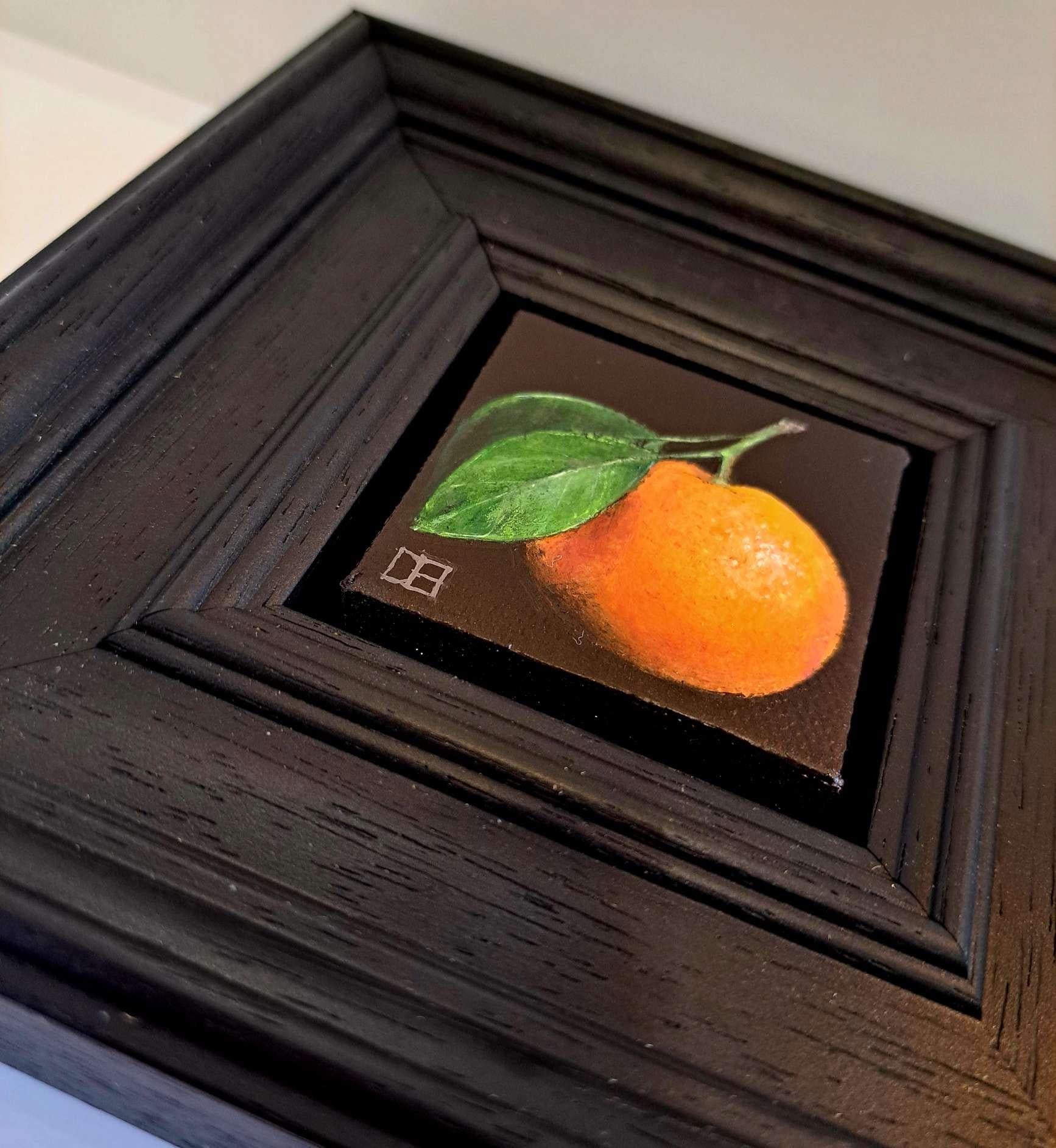 Clementine Bright & Pear Green Speckled Pocket Painting 2, diptyque, original en vente 3