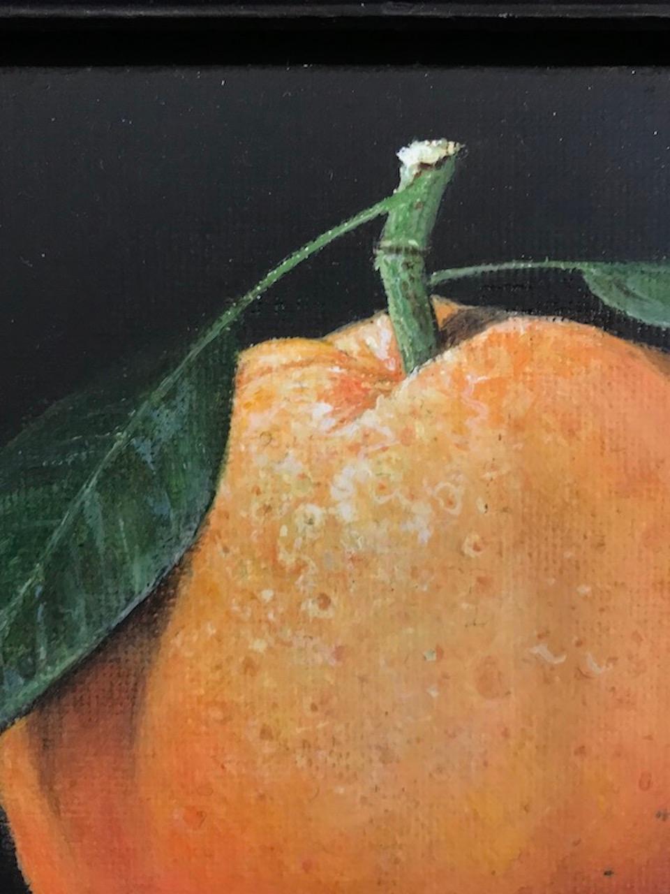 Clementine - Black Still-Life Painting by Dani Humberstone