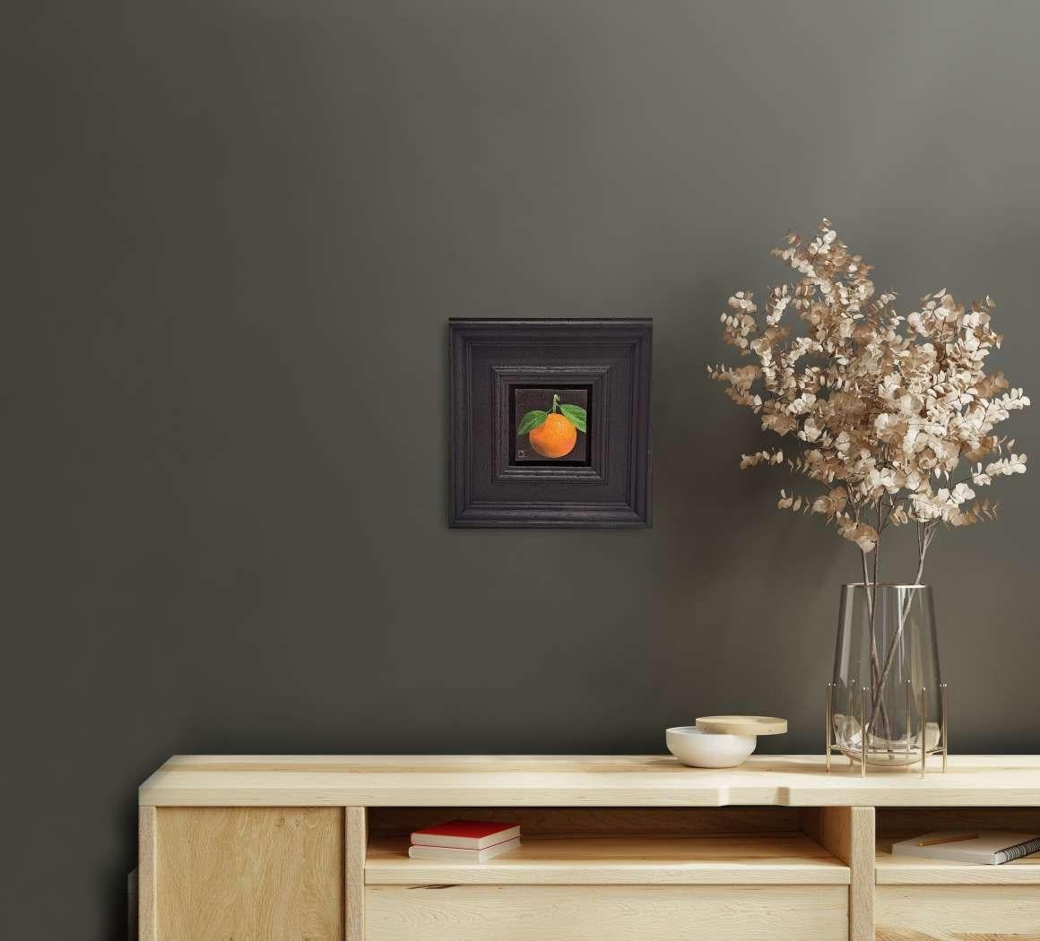 Clementine Small Pocket Painting c, original painting, still-life im Angebot 1