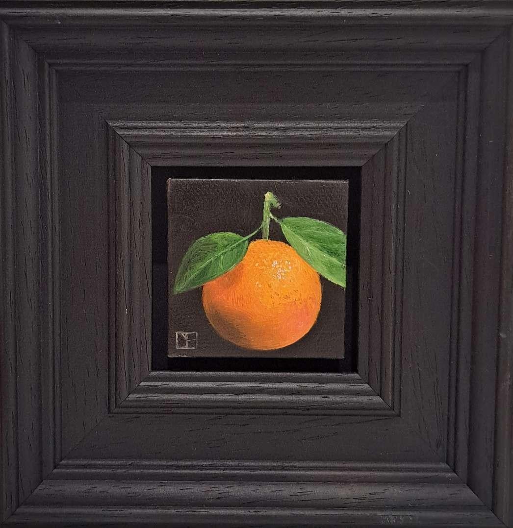 Clementine Small Pocket Painting c, original painting, still-life