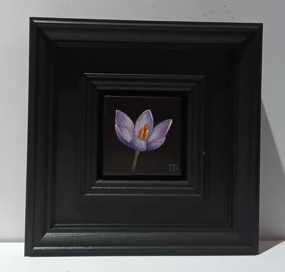 Crocus Purple Pink Pocket Painting, pintura original, contemporánea en venta 4