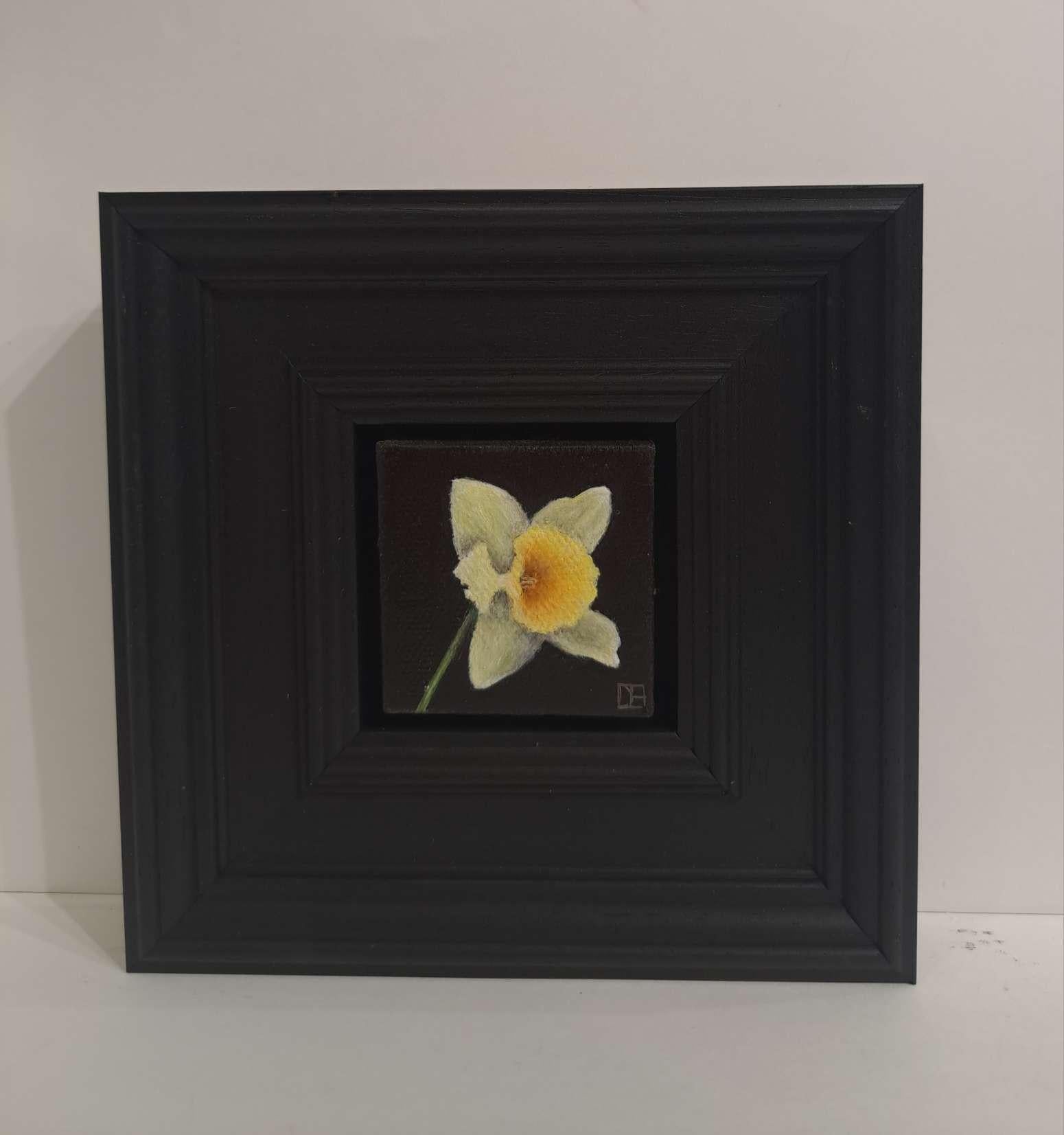 Daffodil Pale Yellow Pocket Painting, original painting, still-life For Sale 3